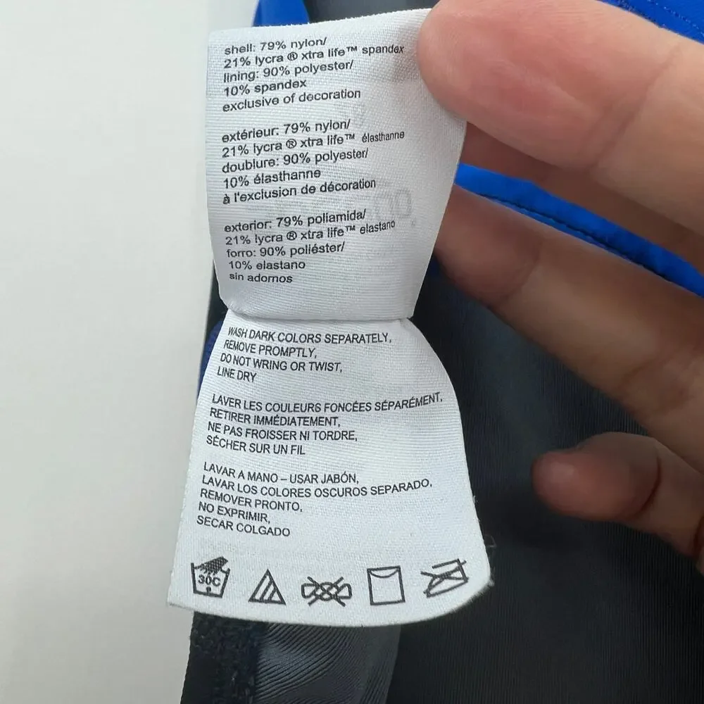 Speedo Power Plus One Piece Swimsuit Womens 28 Blue Black Crossback Athletic - Picture 11 of 12